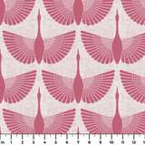 Egret of Joy in Dusty Rose — egret of joy print, in dusty rose and berry pink on a soft blush ground