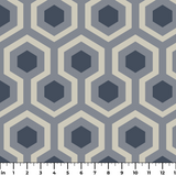 Hexacore in NYC — hexacore print, in cool silver grey and graphite on a charcoal ground