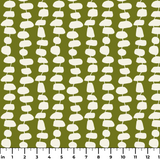 Atomic Stack in Olive — atomic stack print, in cream forms on a deep olive ground