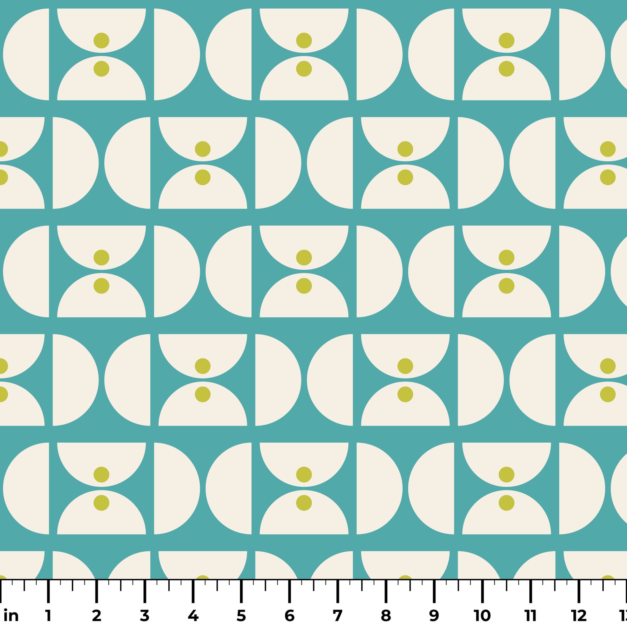 Geometric Martini Mod in Teal — geometric martini mod print, in clear teal and turquoise with cream capsules and a coral center