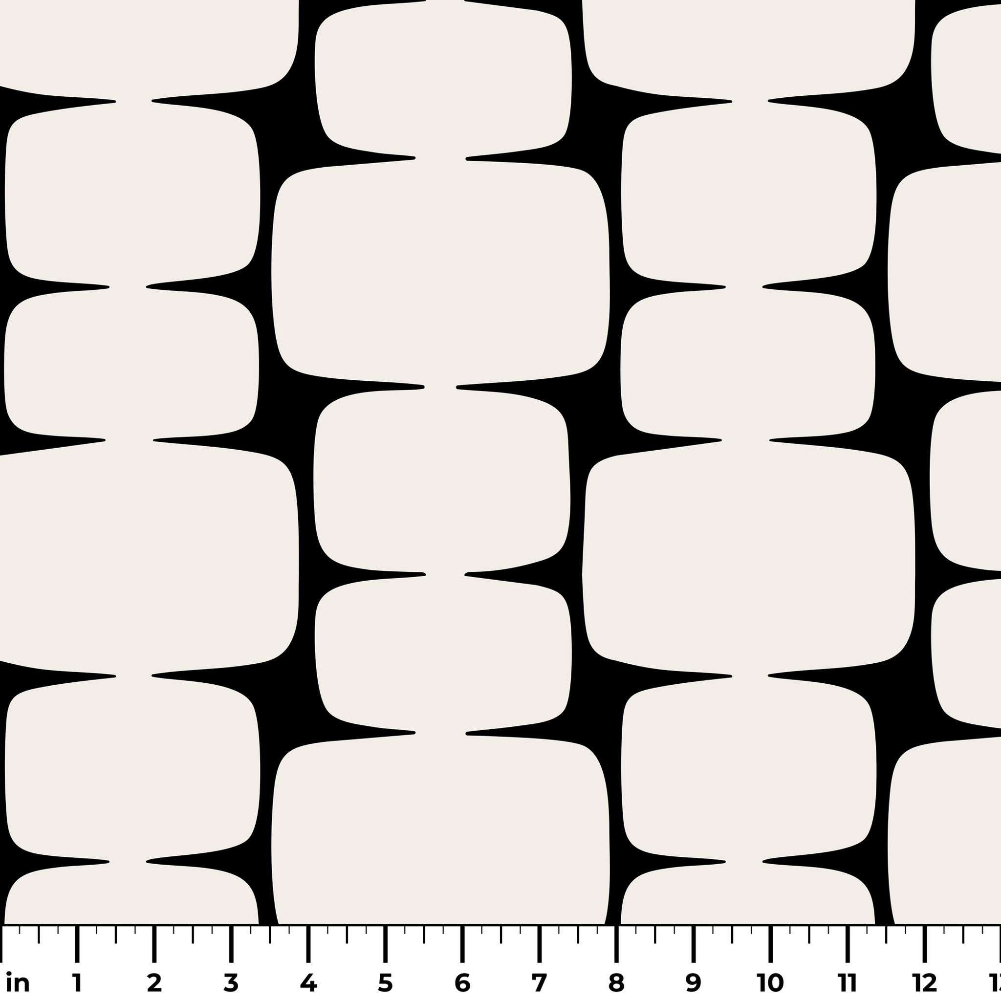 Atomic Bricks in Ivory — atomic bricks print, in warm ivory and bone outlined in charcoal