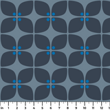 Square Mod in Midnight — square mod print, in deep indigo with a slate blue shadow, dark and moody