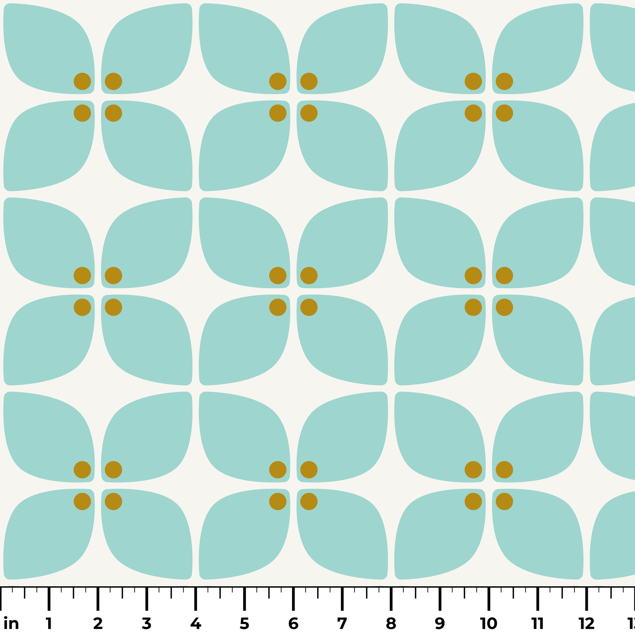 Square Mod in Robins Egg — square mod print, in pale robin's egg blue with a soft coral center on bone