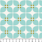 Square Mod in Robins Egg — square mod print, in pale robin's egg blue with a soft coral center on bone