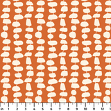 Atomic Stack in Persimmon — atomic stack print, in white forms on a warm persimmon orange ground