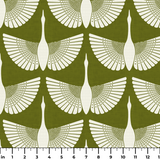 Egret of Joy in Olive — egret of joy print, in deep olive and avocado on cream