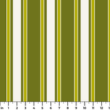 Mod Stripes in Avocado — mod stripes print, in avocado and olive with a chartreuse edge on ivory