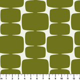 Atomic Bricks in Olive — atomic bricks print, in deep olive and moss with a bone grid