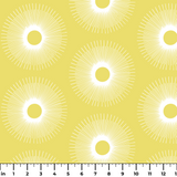Retro Sunburst in Lemon — retro sunburst print, in soft lemon yellow with a creamy white core
