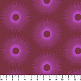 Retro Starburst in Plum — retro starburst print, in deep plum glowing out into magenta and violet halos