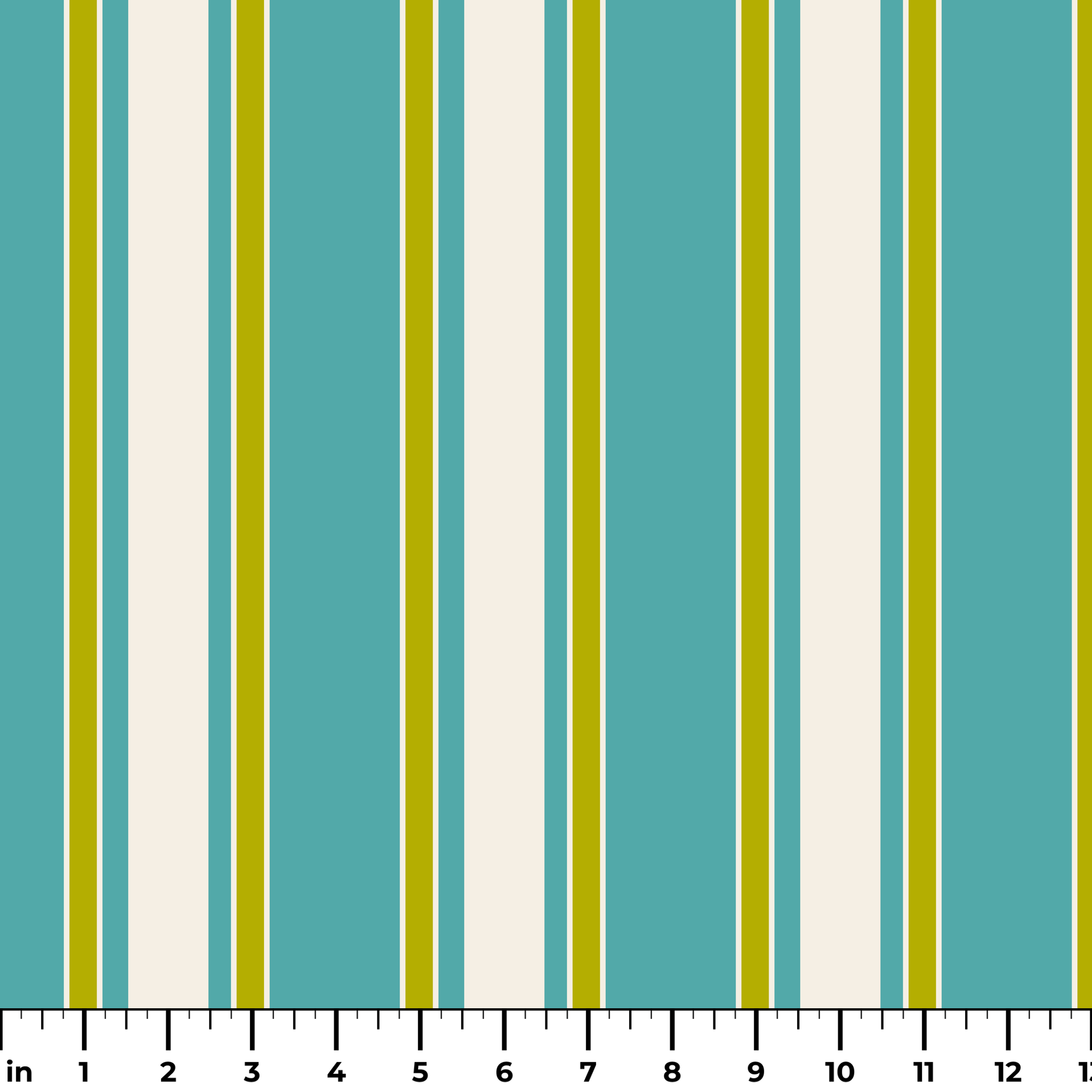 Mod Stripes in Teal — mod stripes print, in turquoise teal and chartreuse on ivory