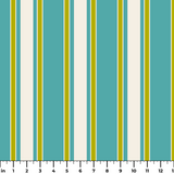 Mod Stripes in Teal — mod stripes print, in turquoise teal and chartreuse on ivory