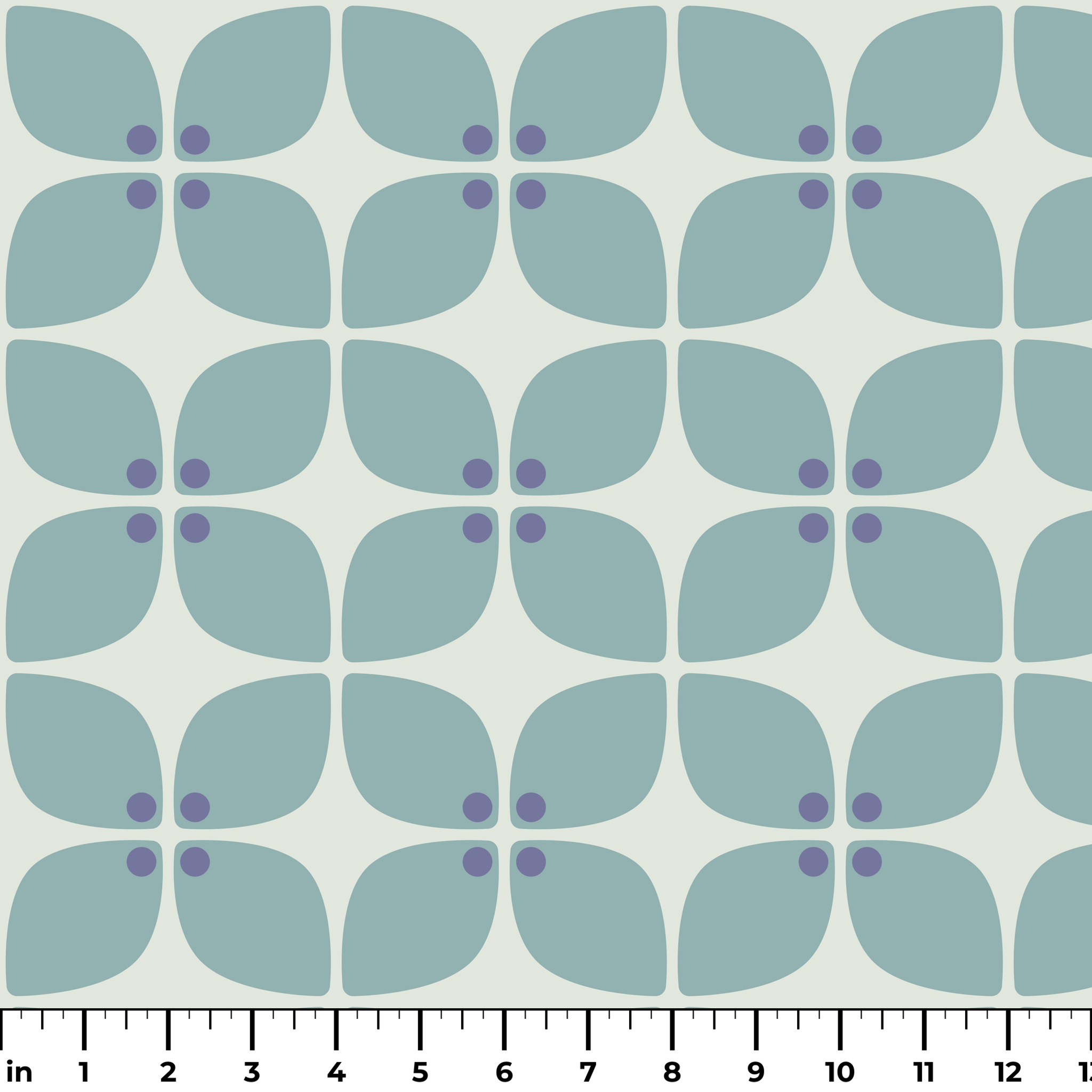 Square Mod in Mint — square mod print, in soft eucalyptus mint on chalk white