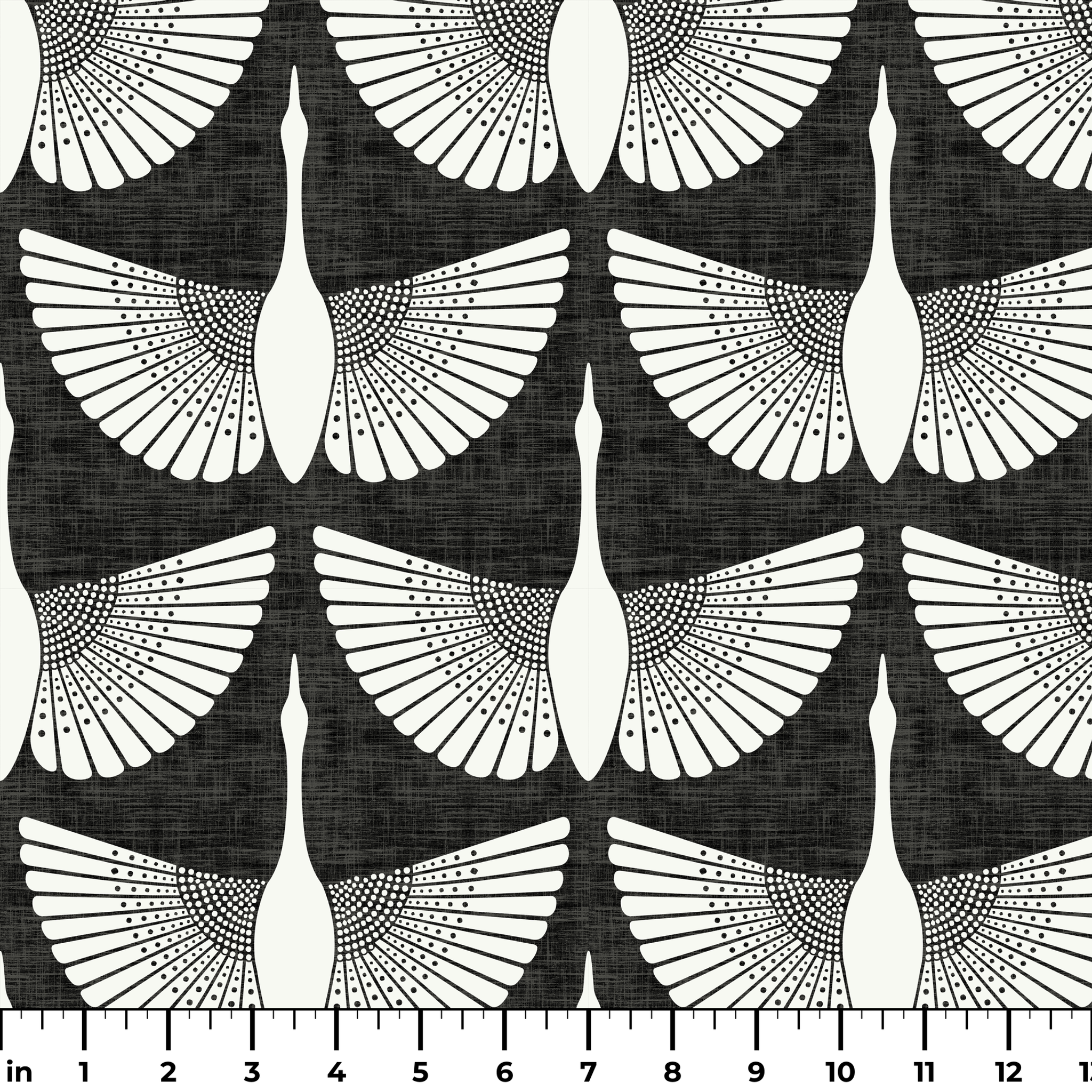 Egret of Joy in Ivory — egret of joy print, in charcoal and black on warm ivory