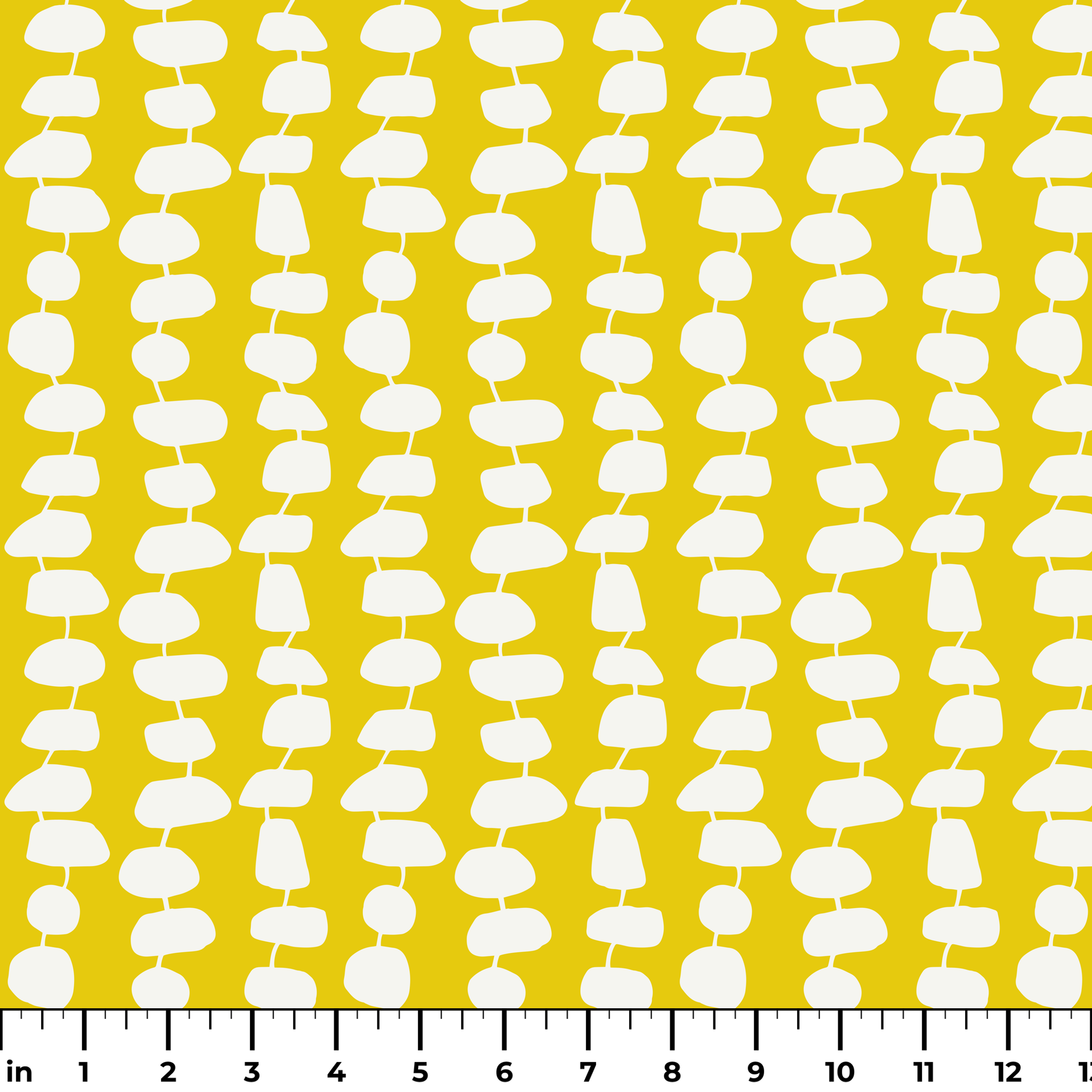 Atomic Stack in Mustard — atomic stack print, in white forms on a bright mustard yellow ground