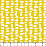 Atomic Stack in Mustard — atomic stack print, in white forms on a bright mustard yellow ground