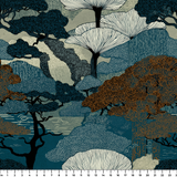 Twilight Grove in Midnight — twilight grove print, in deep teal and midnight blue, dark and moody