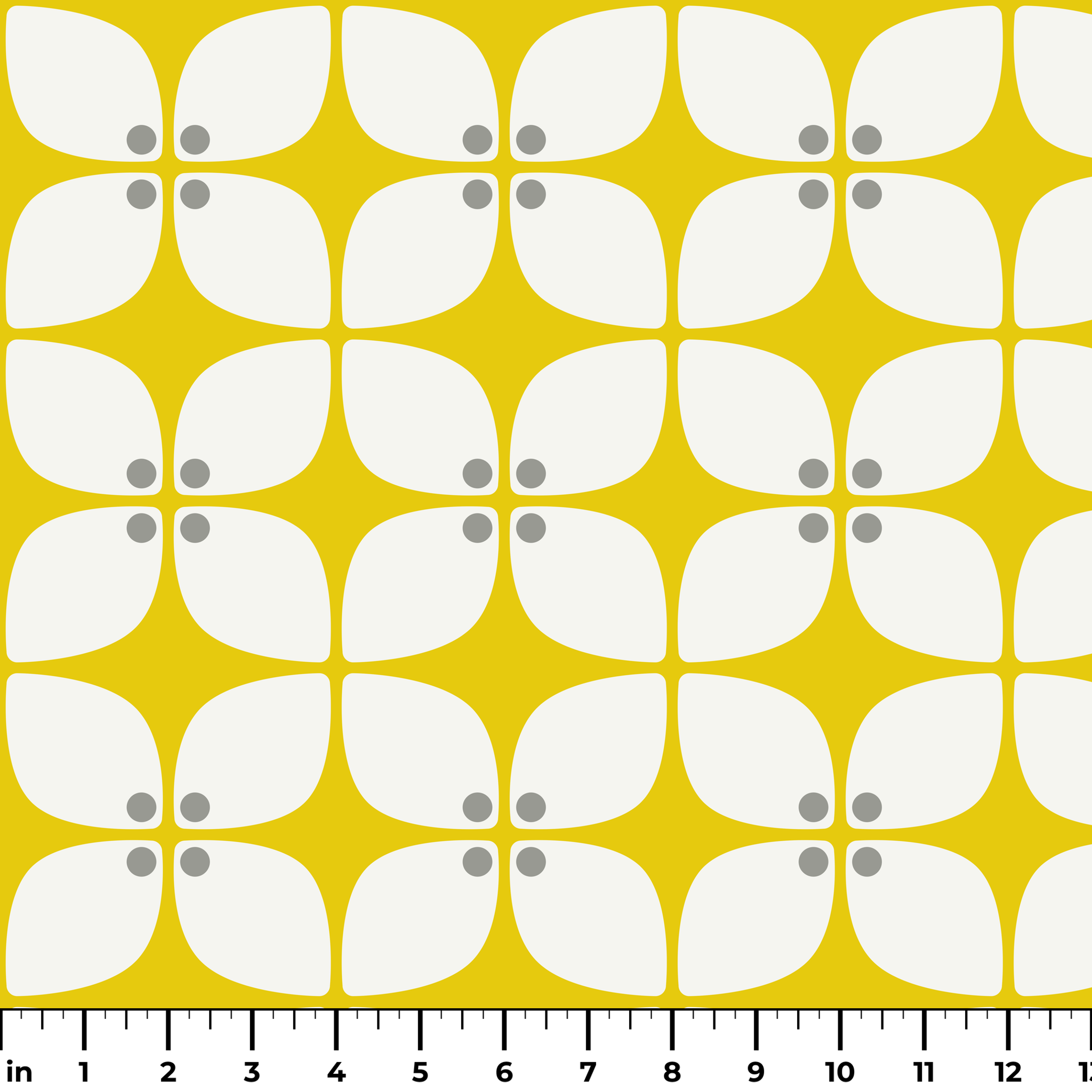 Square Mod in Yellow — square mod print, in chrome yellow with a pale center on bright white