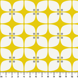 Square Mod in Yellow — square mod print, in chrome yellow with a pale center on bright white