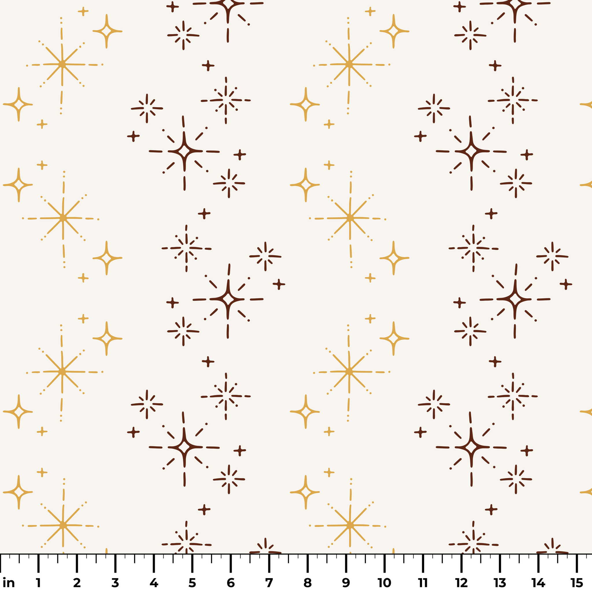 Retro Starburst, Saffron Fabric